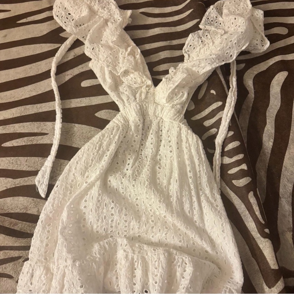 Lulu's White Eyelet Mini Dress